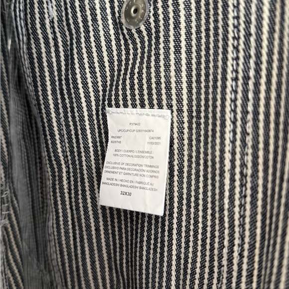 Brand New Dickies Black/White Striped Bib Overalls, 32X30 - Picture 6 of 10